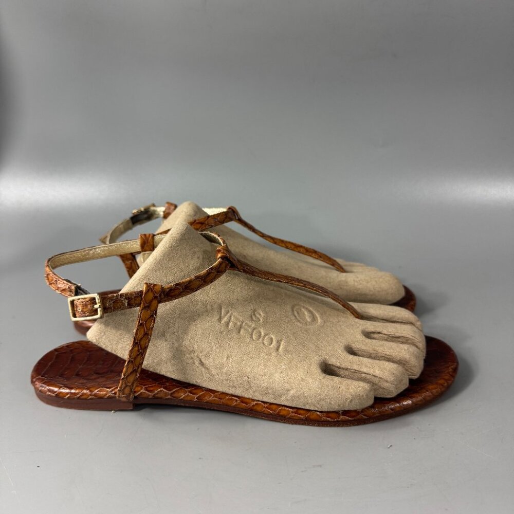 Avec Moderation Thong T-Strap Brown Python Skin S… - image 2